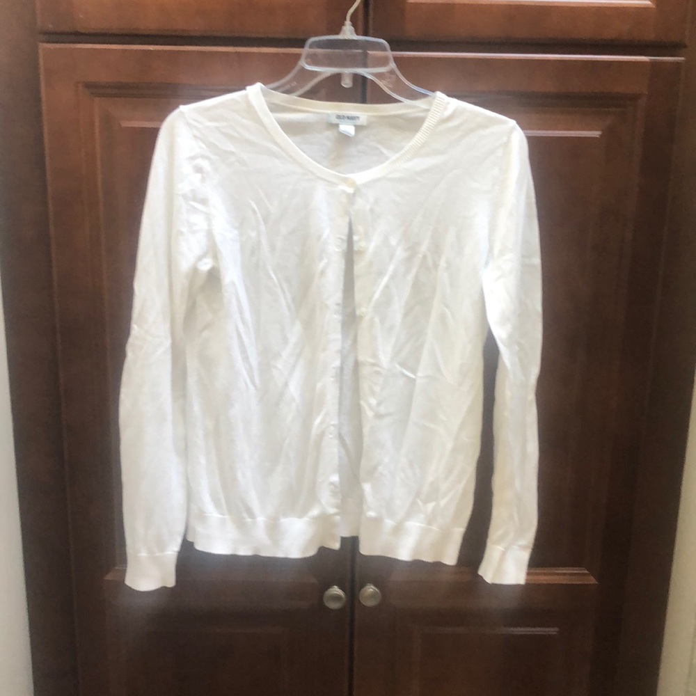 White cardigan